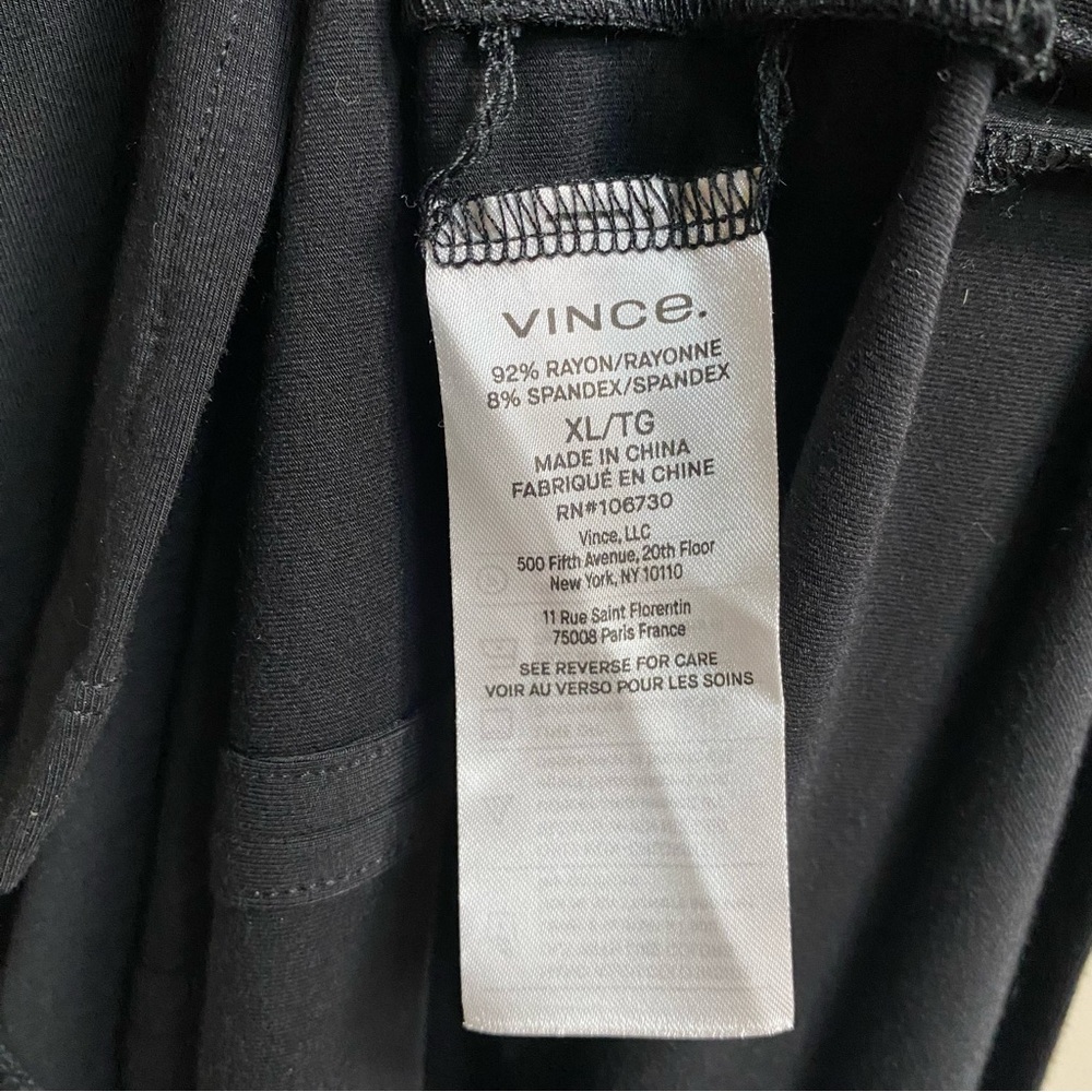 NWT Vince Double V-Neck Popover Dress Black Size XL - Picture 8 of 13